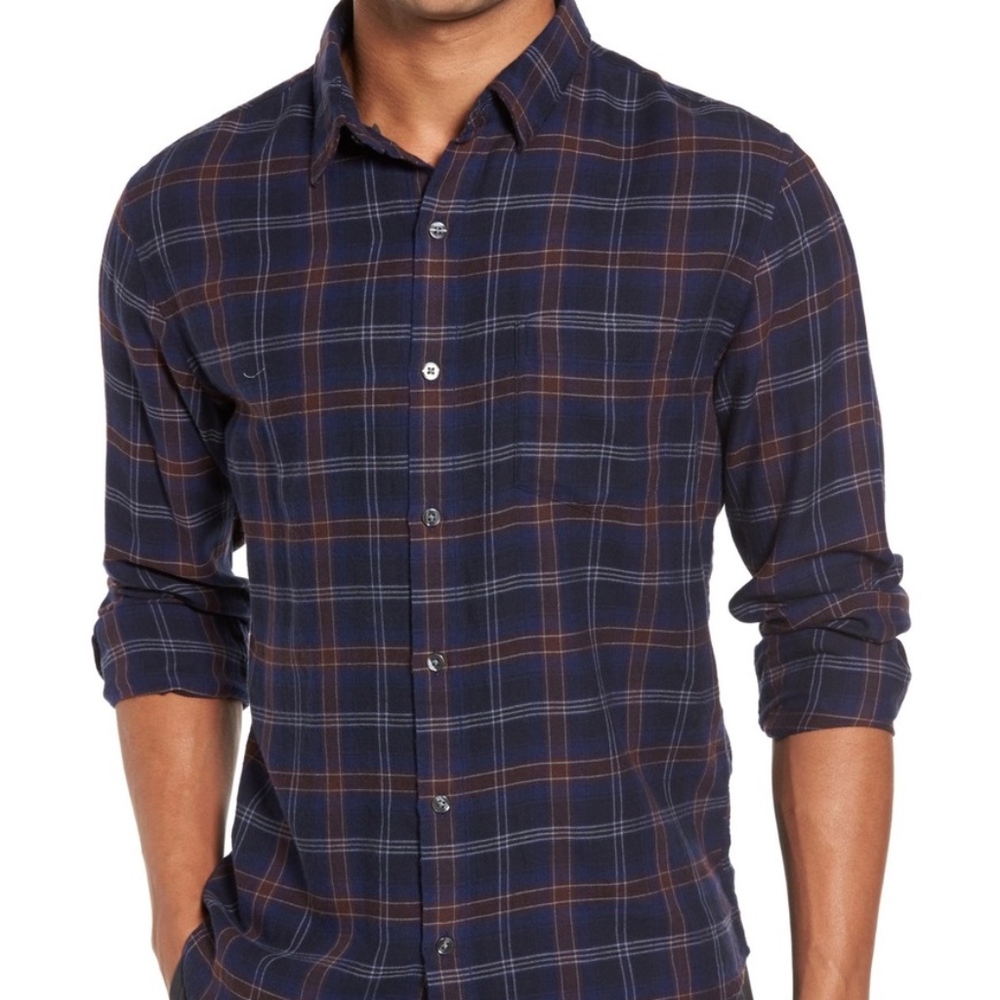 Bonobos Slim Fit Check Brushed Twill Shirt -Size M